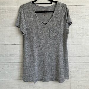 Sonoma Cut Out Front Pocket Short Sleeve Top | SIZE M